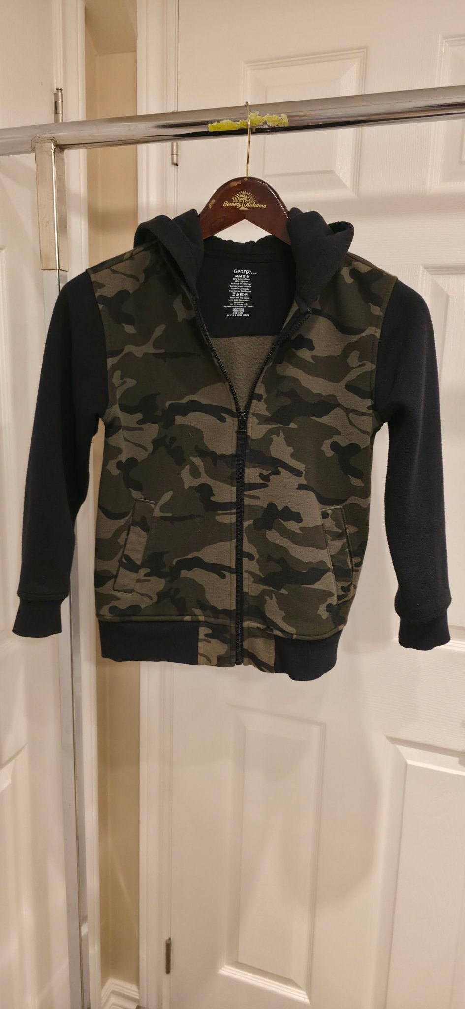 Kids George camo full-zip hooded fleece jacket size 7-8