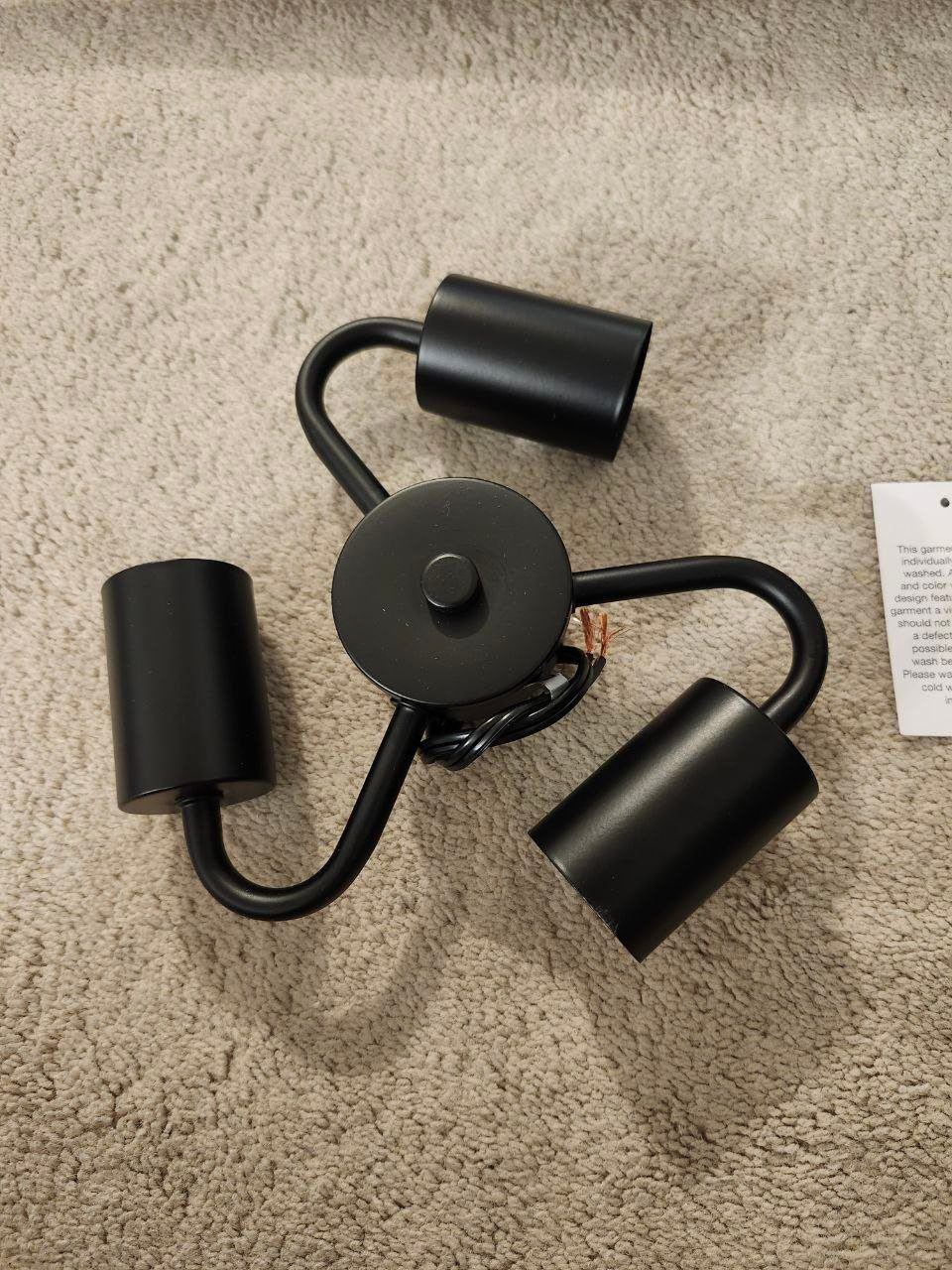 Modern Black 3-Light Ceiling Light Fixture