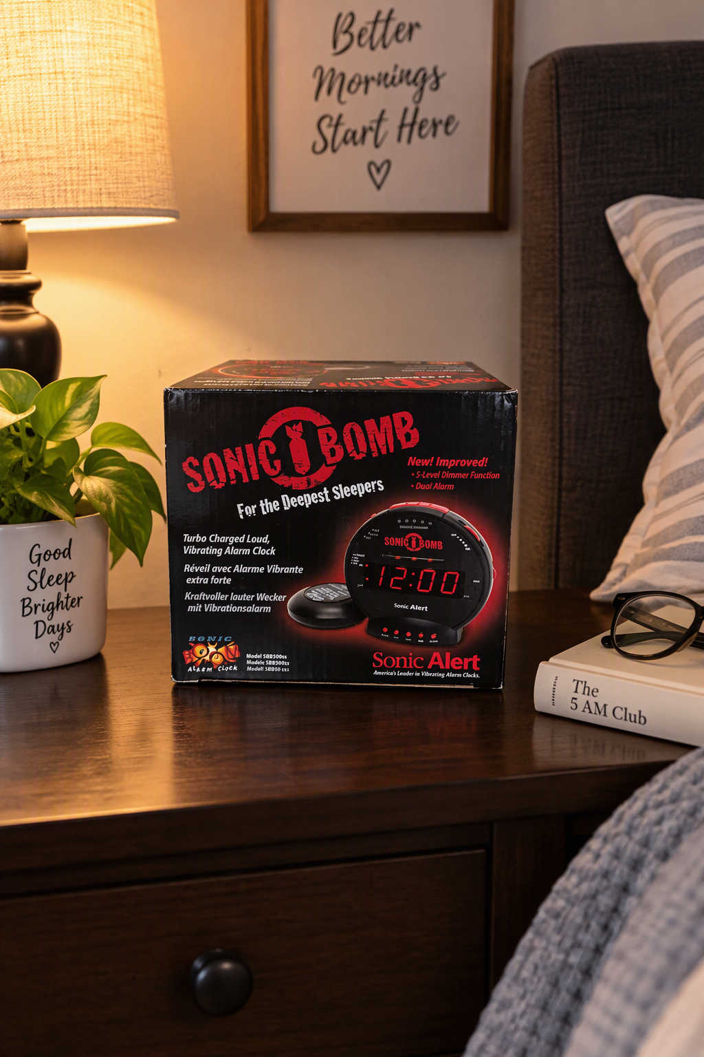Sonic Alert Sonic Bomb Vibrating Alarm Clock