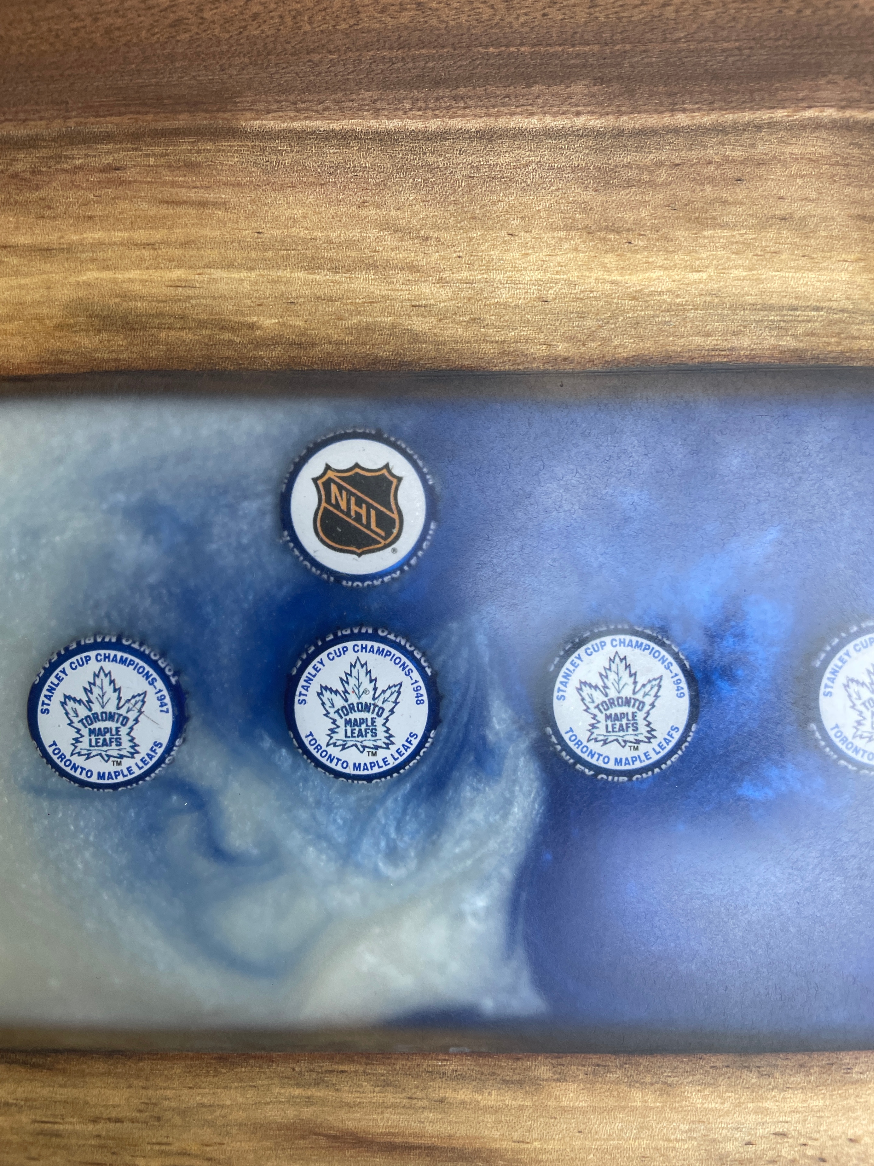 NHL Collectible Toronto Maple Leaf Beer Cap Charcuterie Board - photo 3
