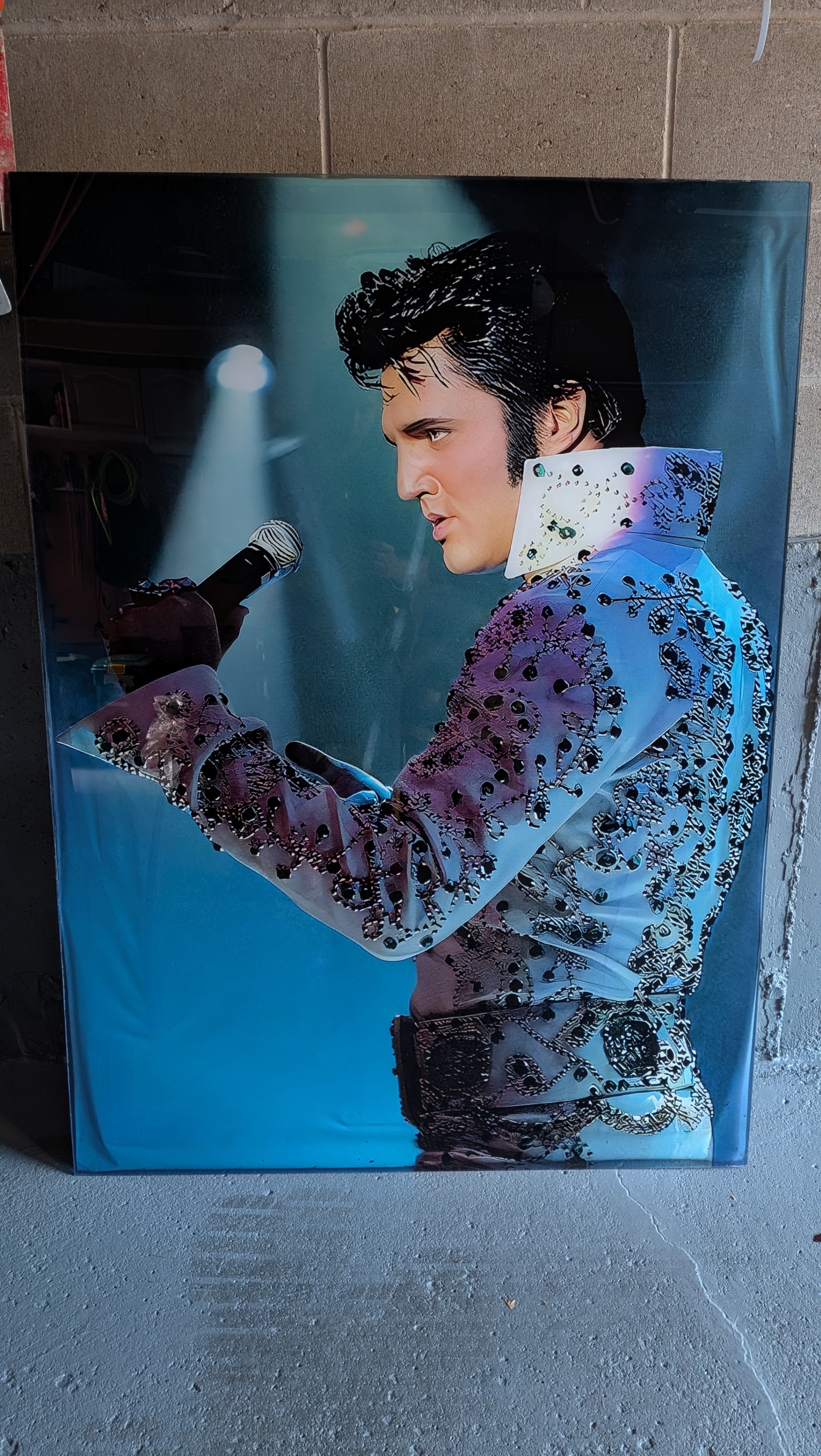 Large Elvis Presley Performance Wall Art –3.3 × 4.4 ft– $200 OBO