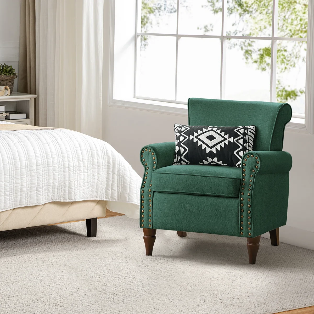 Mooresville Upholstered Armchair with Solid Wood Legs - photo 4