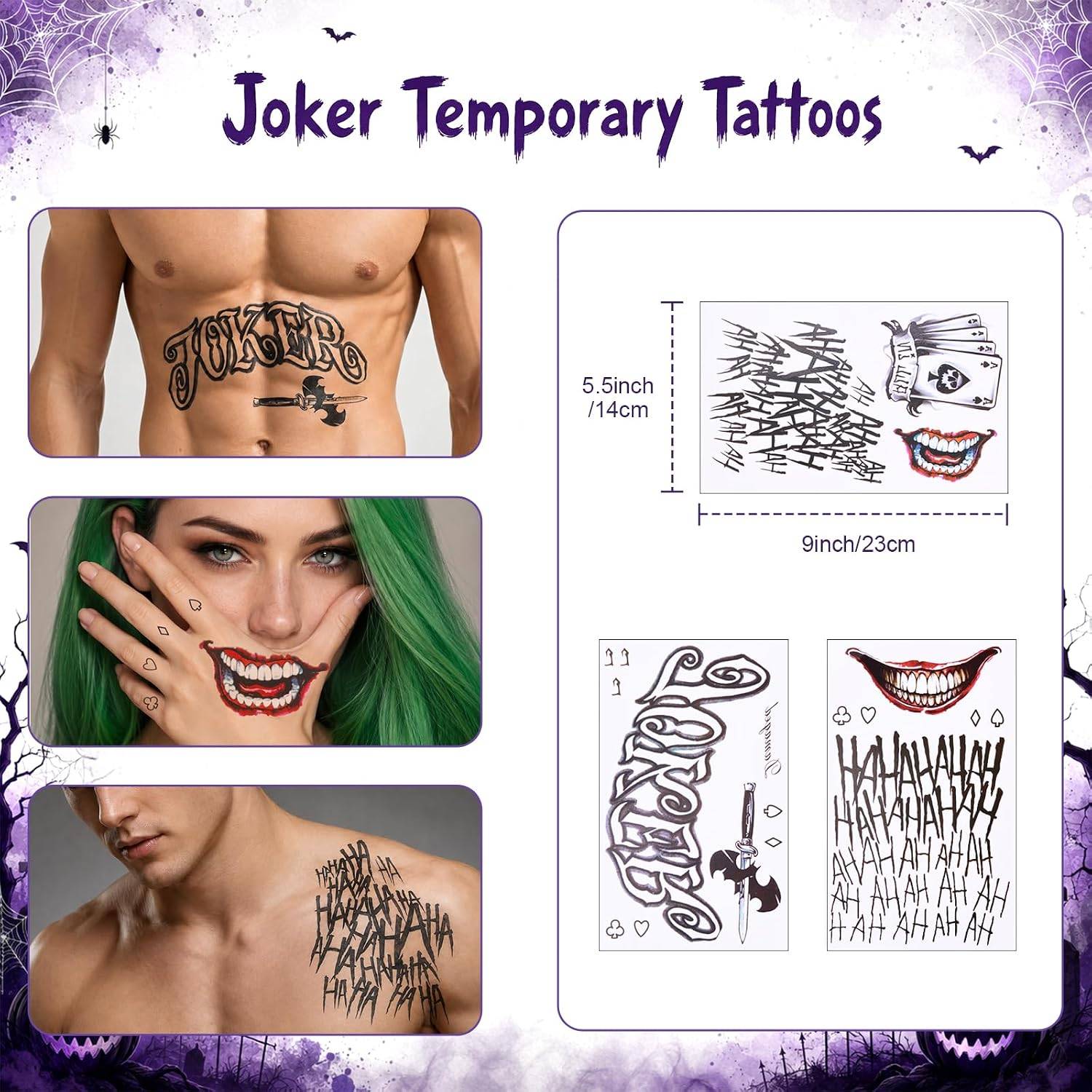 NEW~ Joker Clown Makeup Kit – Hair Wax, Face Paint & Tattoos - photo 5
