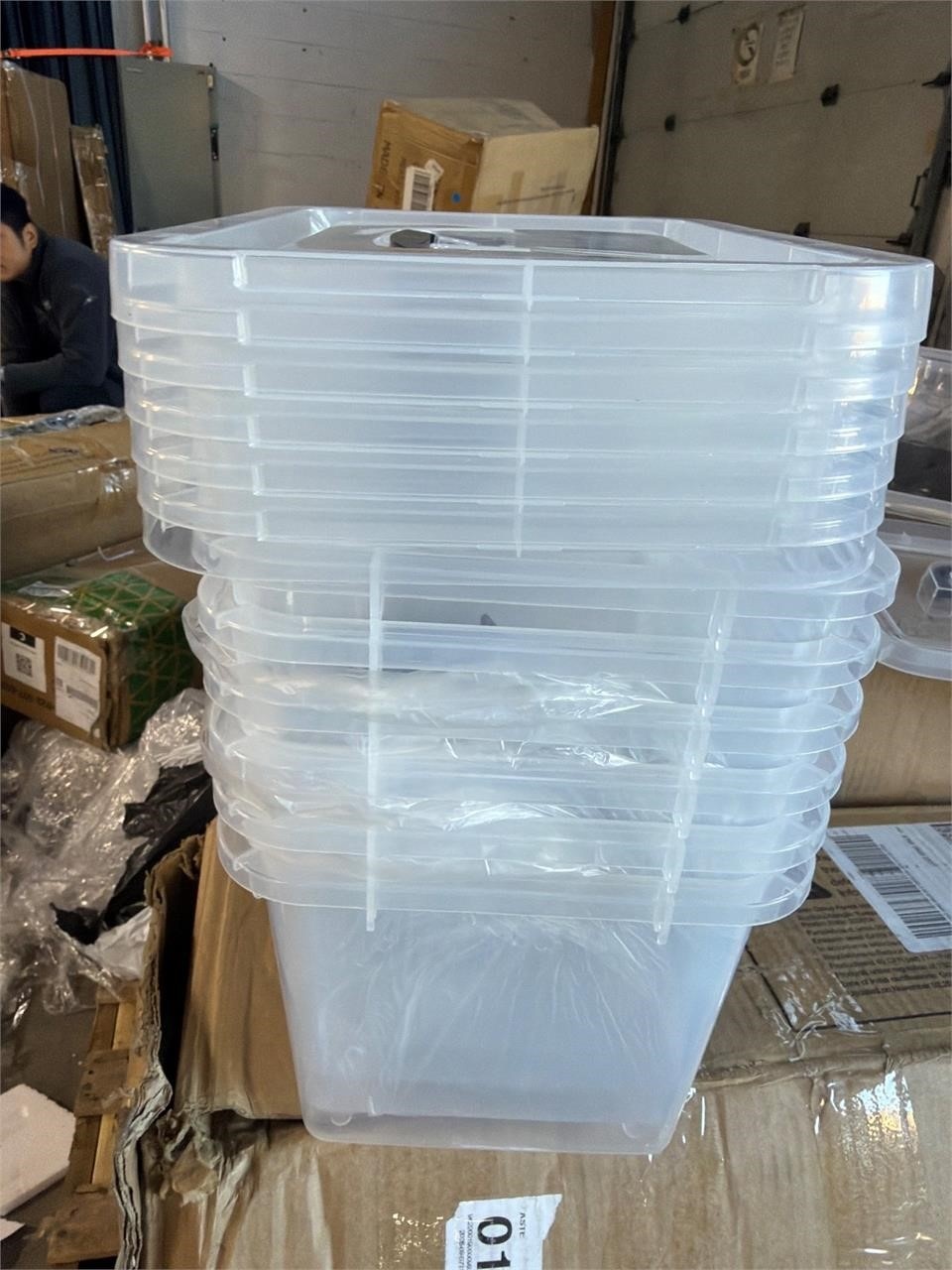 Clear Plastic Storage Bins with Lids, Set of 6 - photo 2