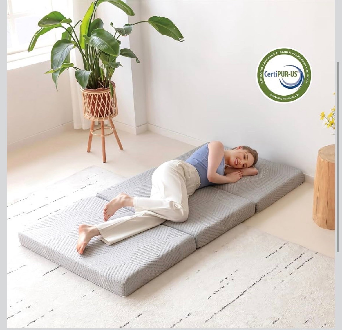 Foldable Single Gel Memory Foam Mattress, Washable Cover - photo 3