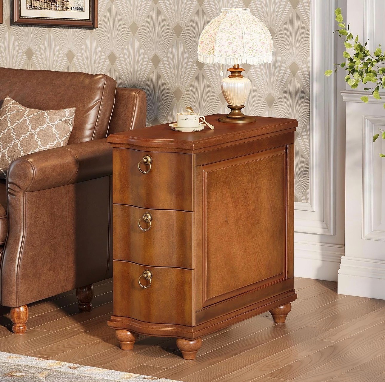 Traditional 3-Drawer Wooden Side Table / Nightstand – Brand New - photo 3