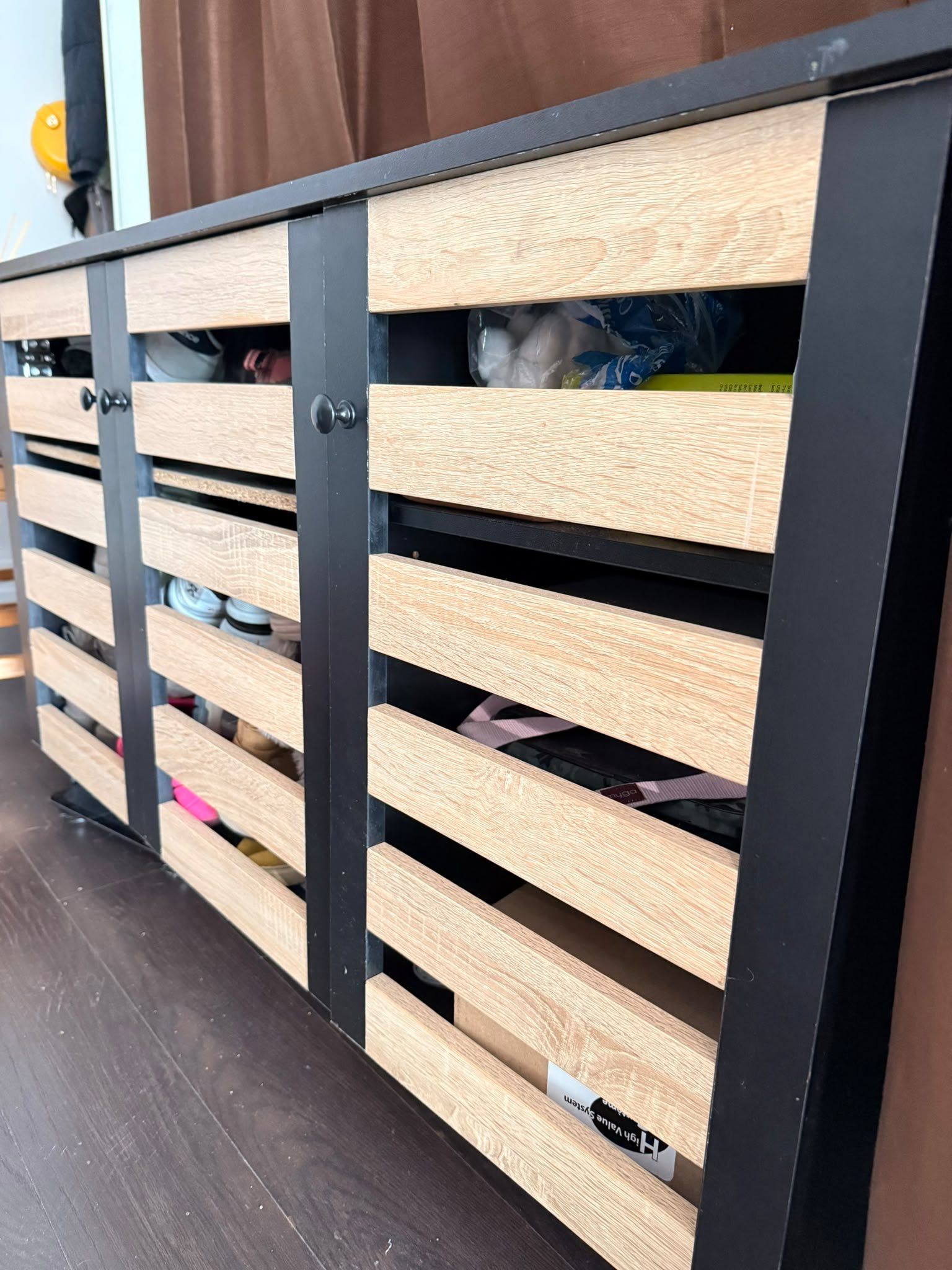 Stylish black & wood multi-purpose storage cabinet - photo 4