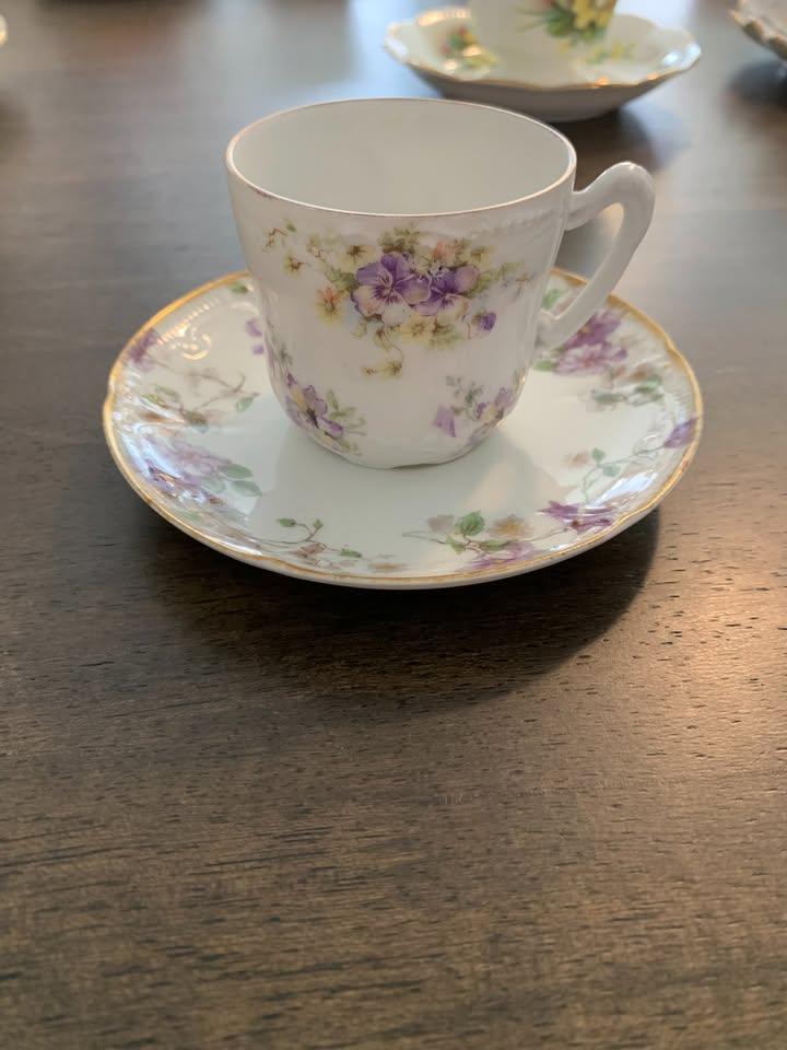 Vintage Floral Teacup and Saucer