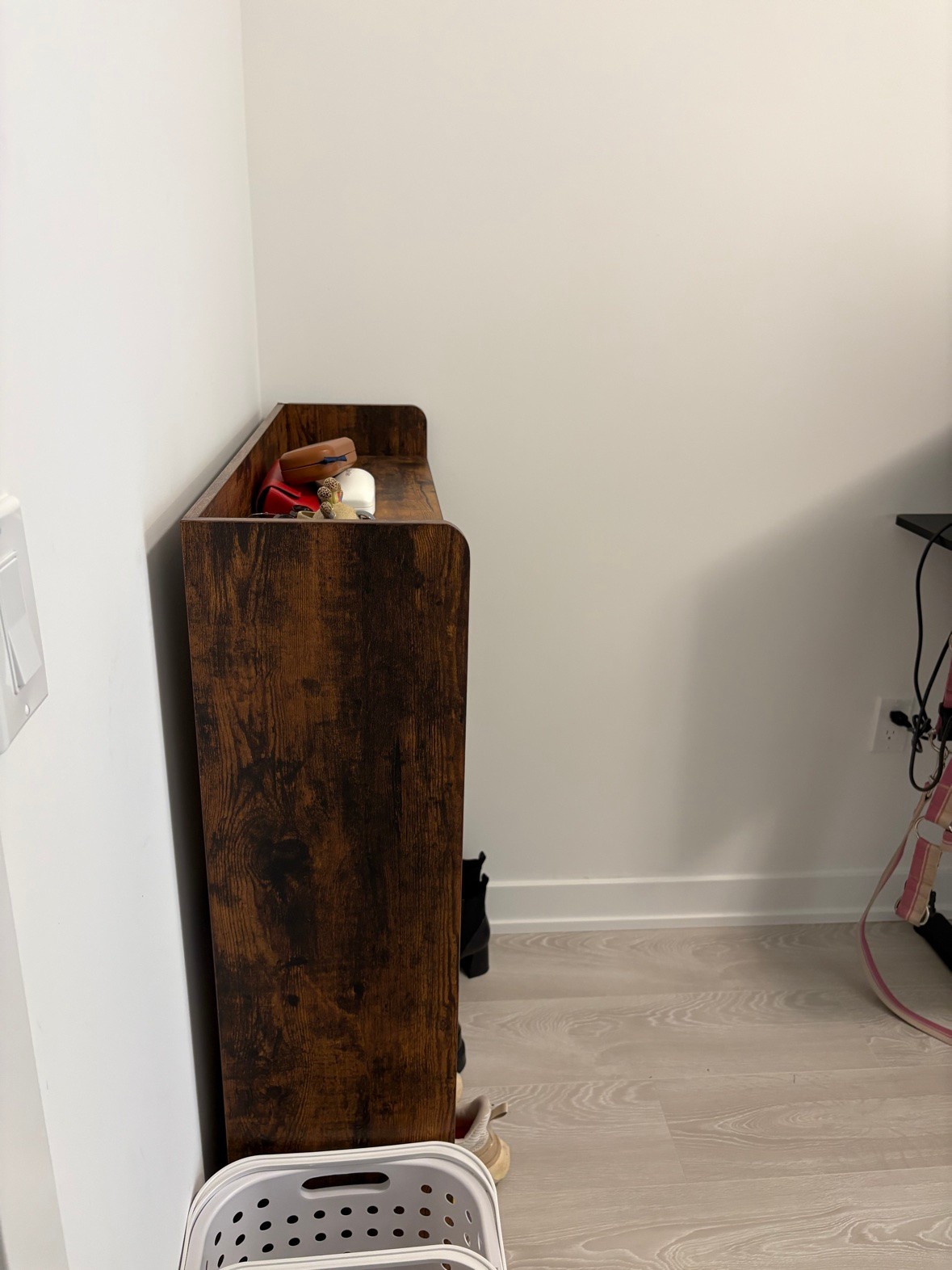 Shoe Cabinet with 2 Flip Drawers – Rustic Brown (Like New) - photo 3
