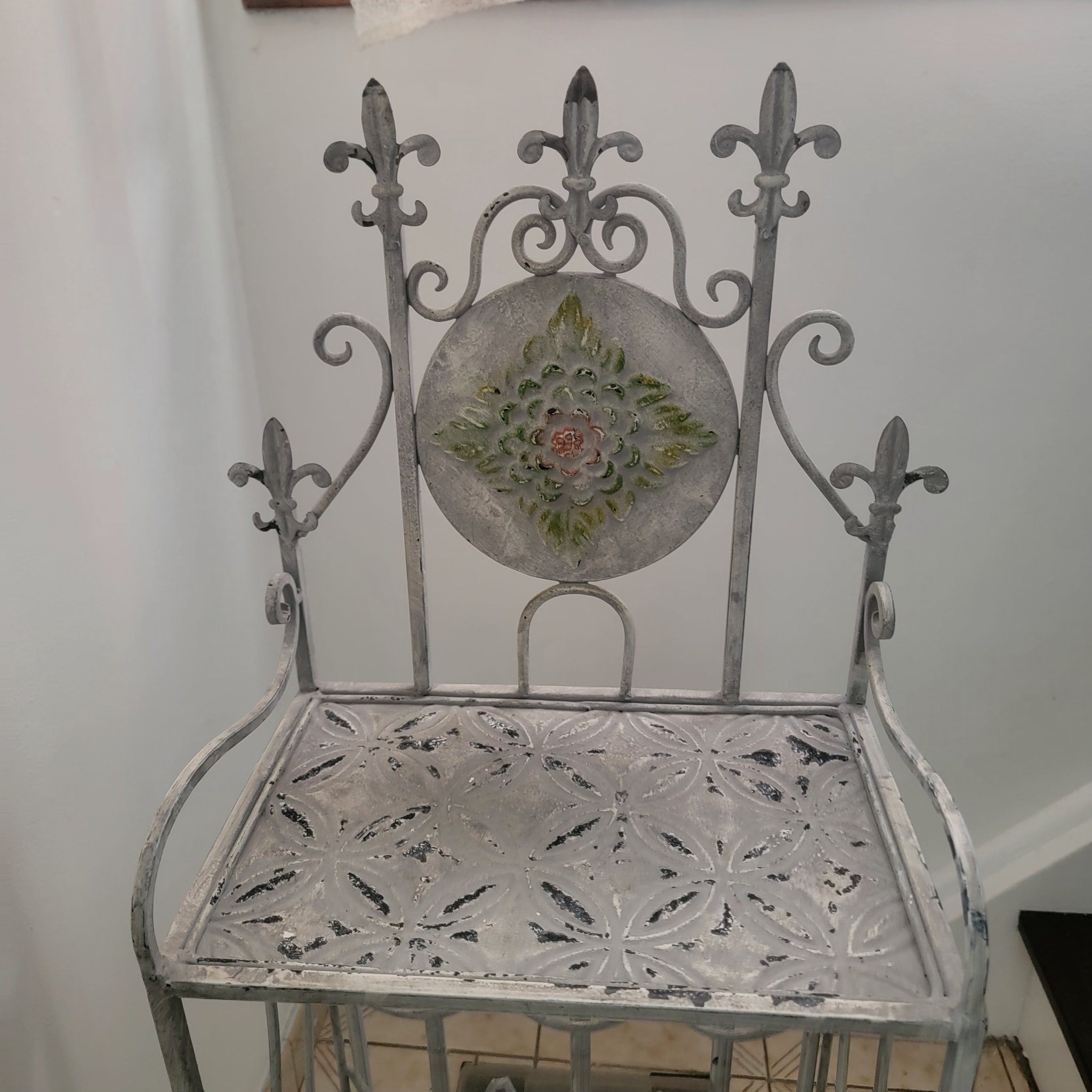 Wrought Iron Wine Rack 15 Bottle Fleur De Lis French Country - photo 2