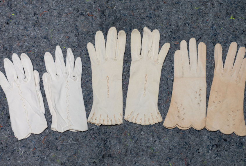 Lot of 3 Pairs Vintage Embroidered Cotton Gloves