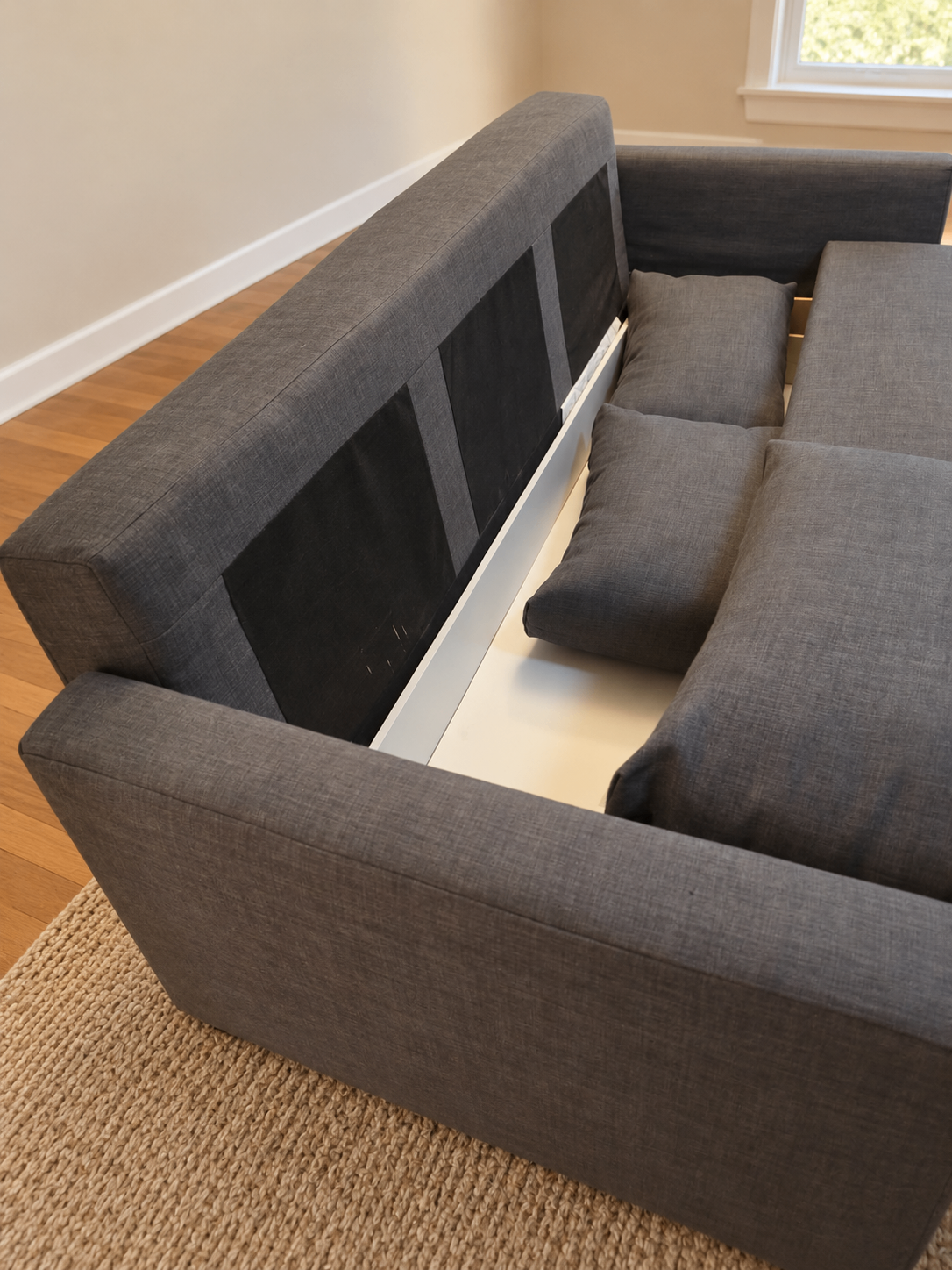 Gray Fabric 3-Seat Sofa