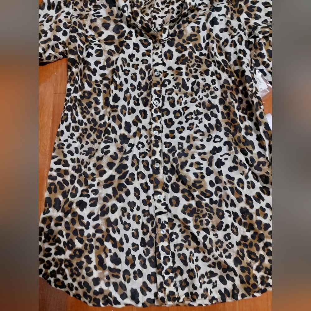 Dex Leopard Print Blouse Size S/P New NWT - photo 4