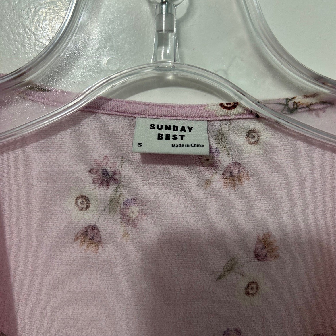 Sunday Best Pink Floral Wrap Top – Size S, Like New - photo 3