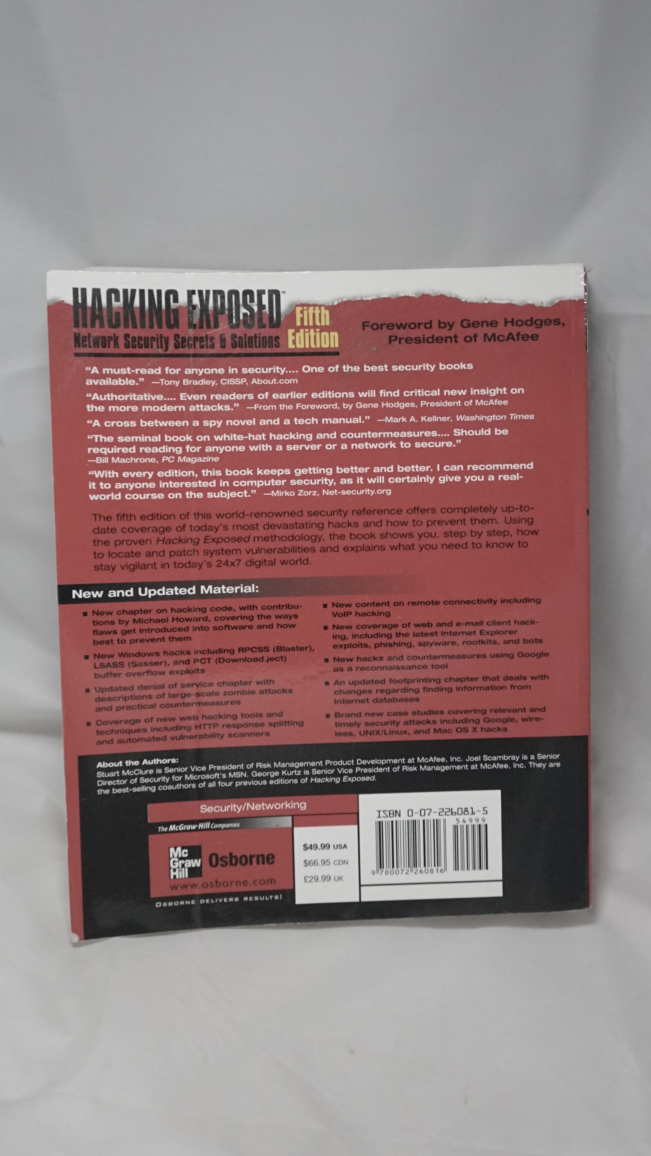 Hacking Exposed 5th Edition McClure Scambray Kurtz Paperback 200 - photo 2