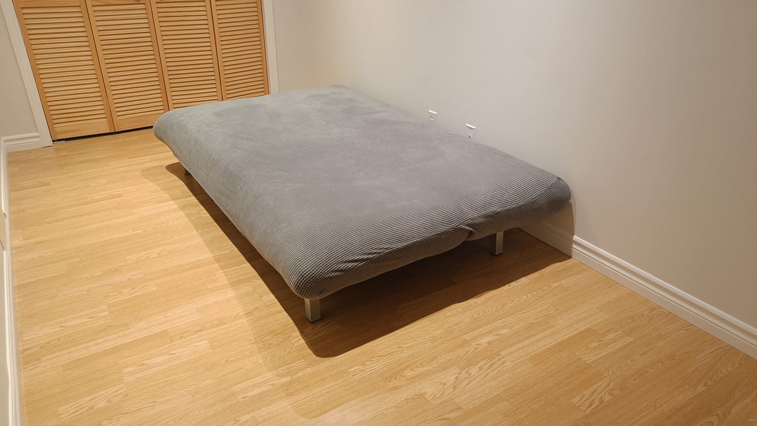 Grey Futon Sofa Bed + Extra IKEA Cover - photo 2