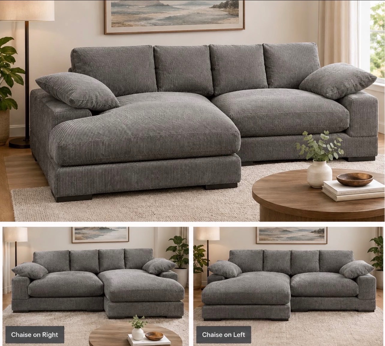 Moes Reversible Chaise Sofa – Excellent Condition