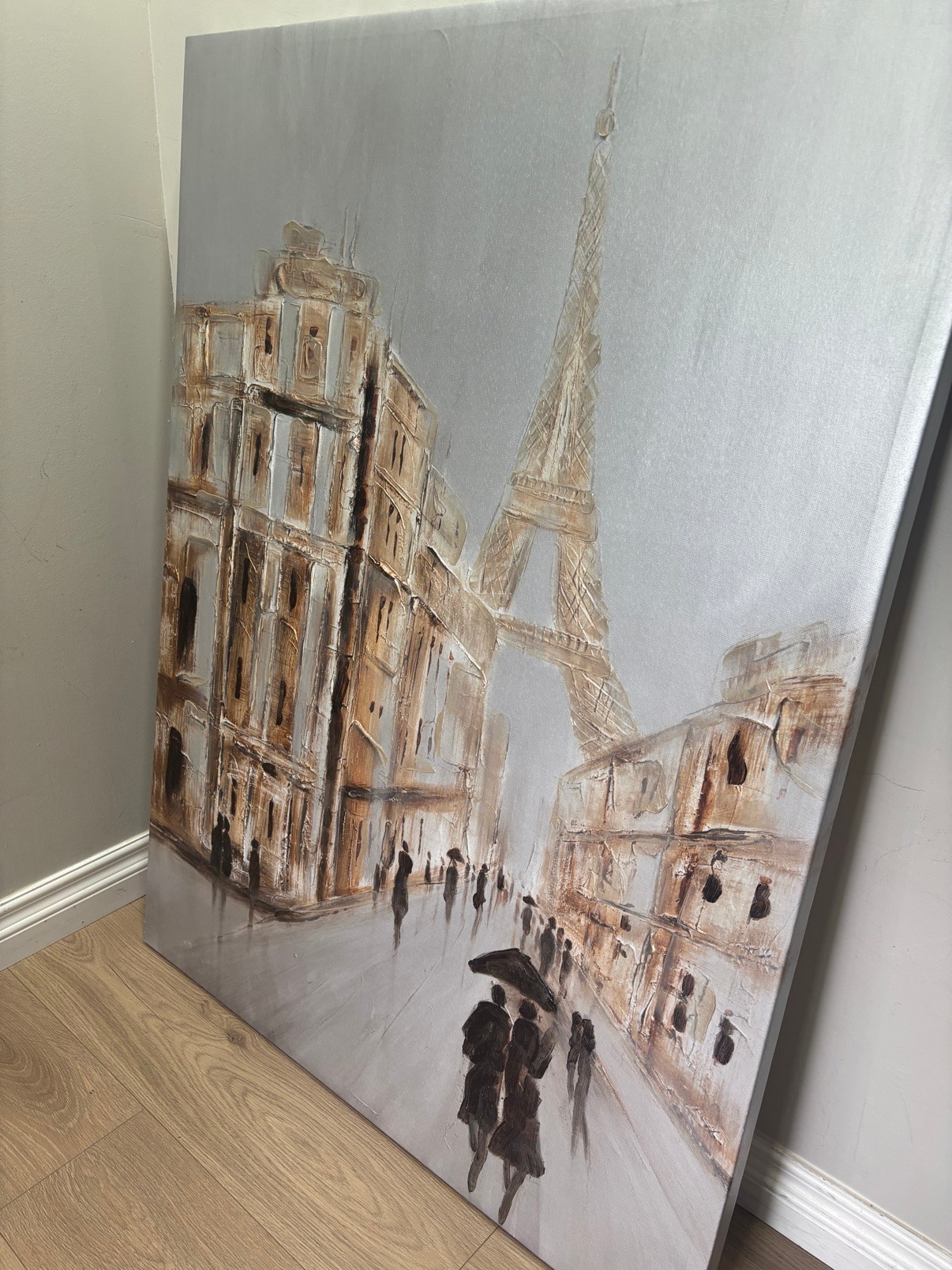 Large Paris Eiffel Tower Canvas Painting - 36x48in Wall Art - photo 5