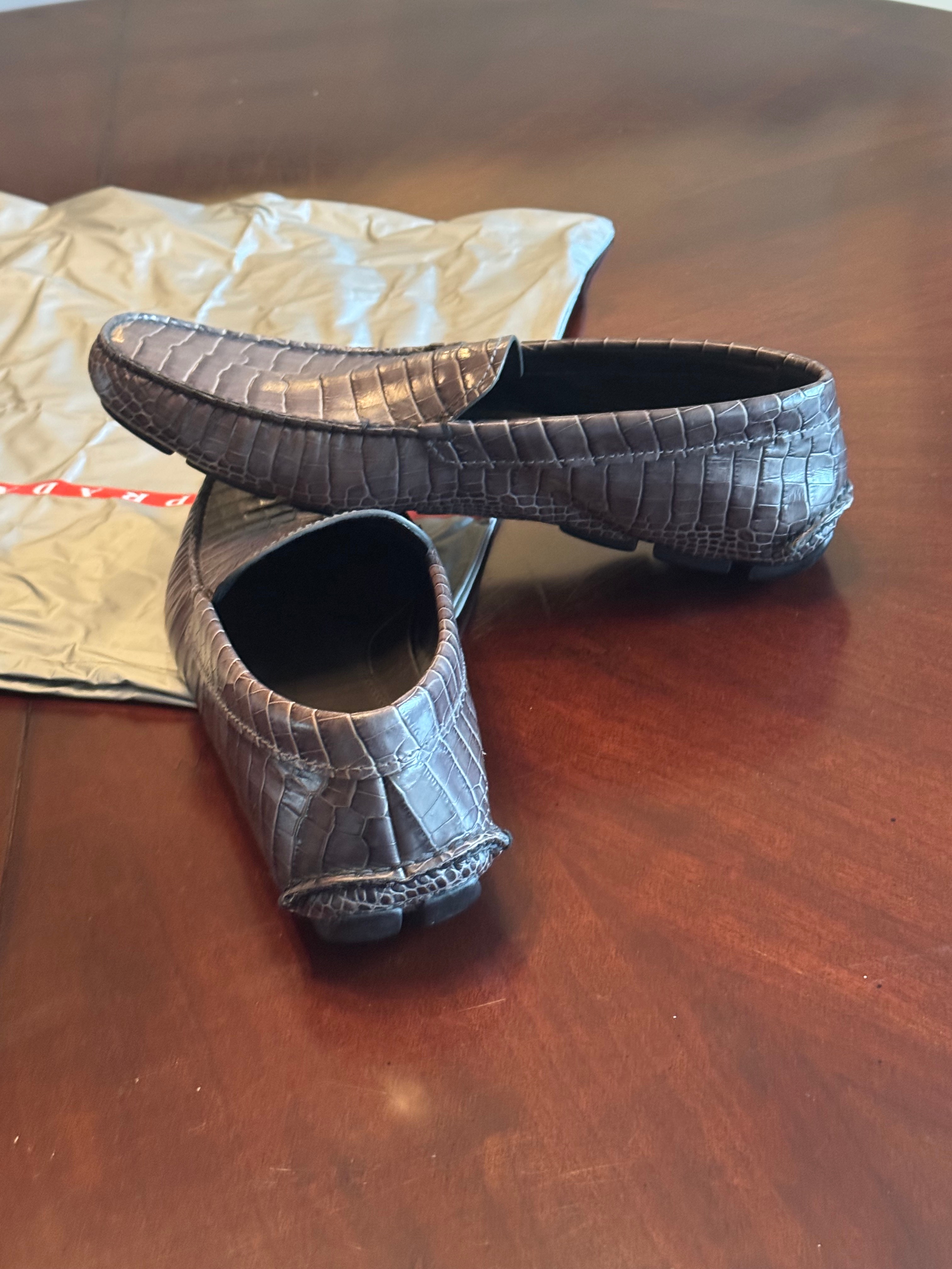 Prada leather loafer, Mens, grey textured - photo 4