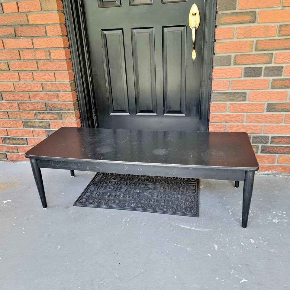 Vintage used black coffee table great for mancave