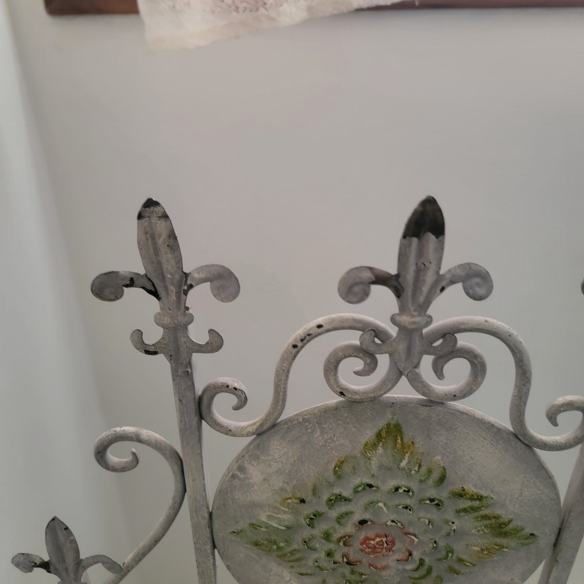 Wrought Iron Wine Rack 15 Bottle Fleur De Lis French Country - photo 3