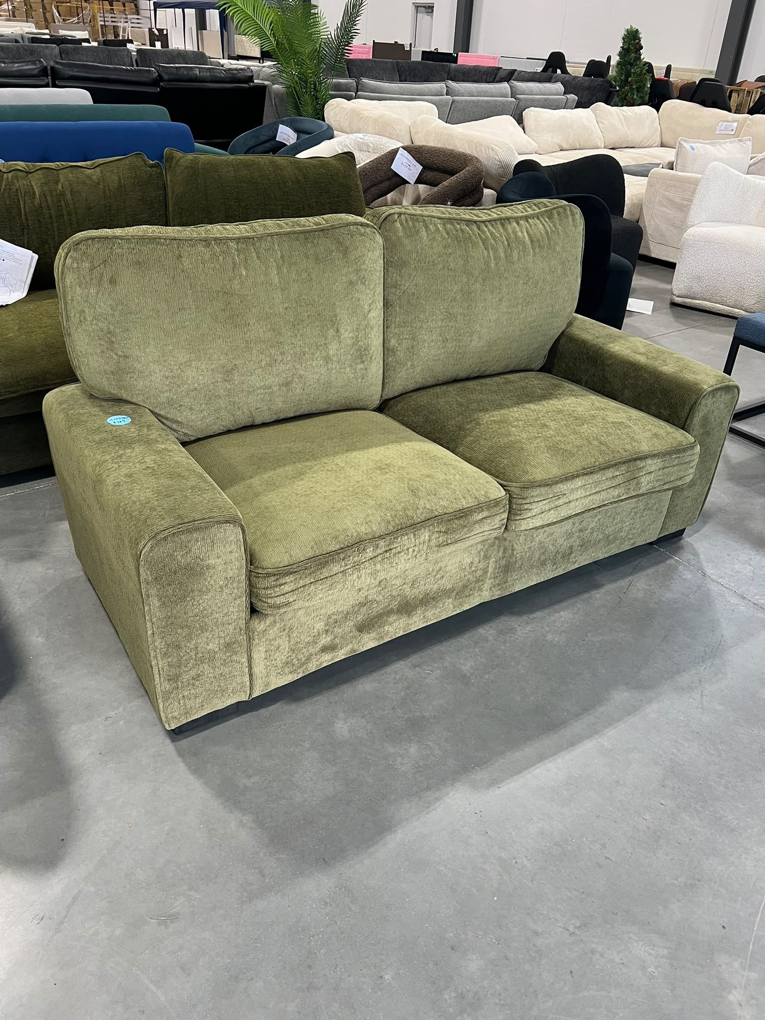 Green/Cream Fabric Loveseat Sofa - Brand New $369 🛋️ - photo 5