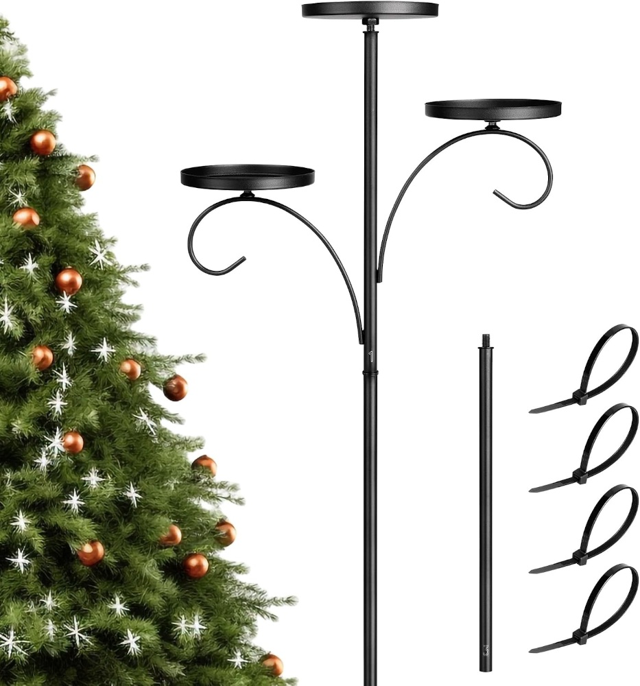 Unique 3-Tier Christmas Tree Topper Candle Holder (35.4")