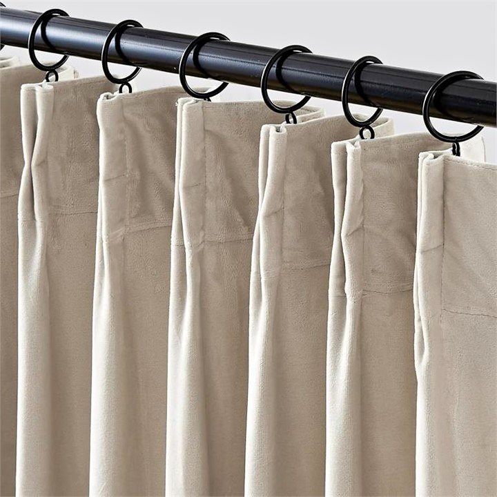 New - Velvet Curtains - Beige Pinch Pleat