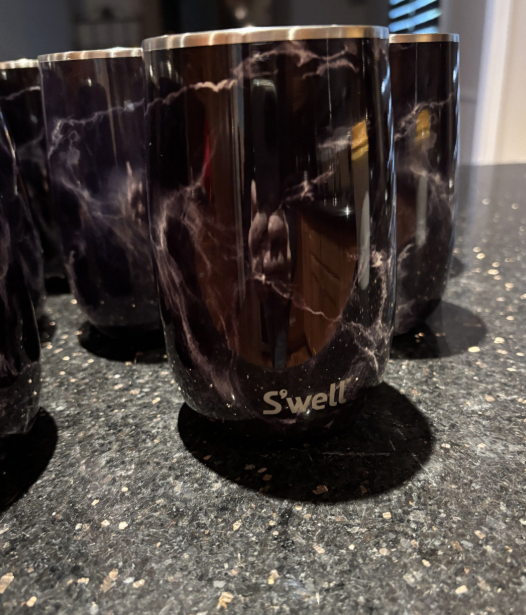 S'well Insulated Stemless Wine Tumblers Black/Dark Purple Marble - photo 5