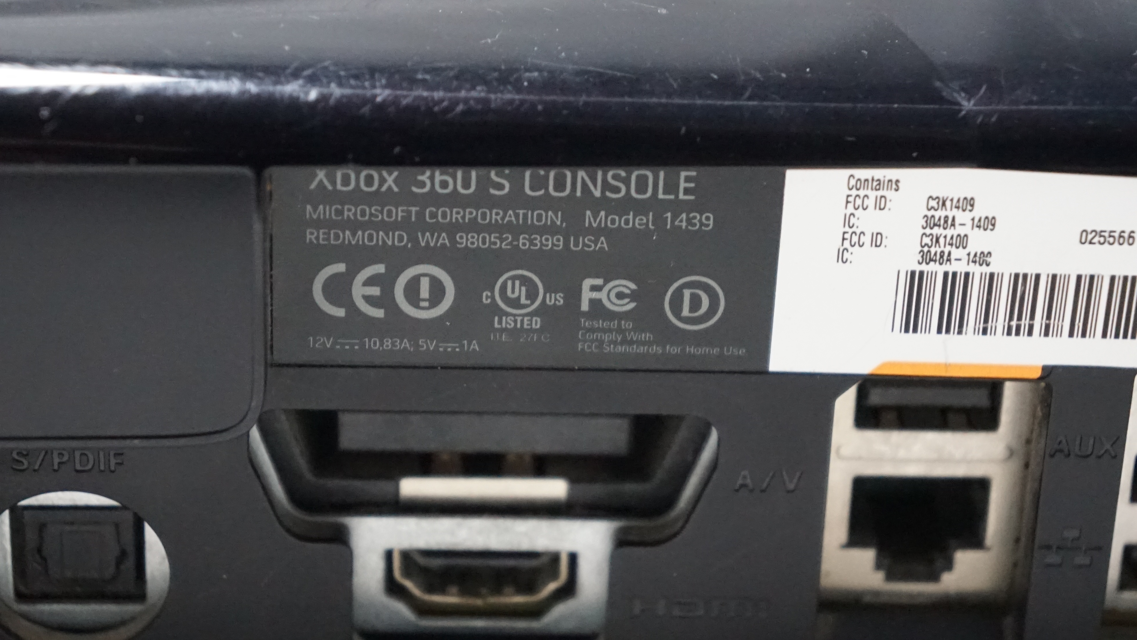 Xbox 360 S 1439 Parts Repair Error 0101 Red Light No HDD Stickin - photo 3