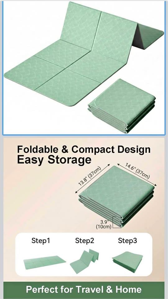 Foldable Yoga mat 10 mm Thick Extra Wide 72"x28" Gym Mat (New)