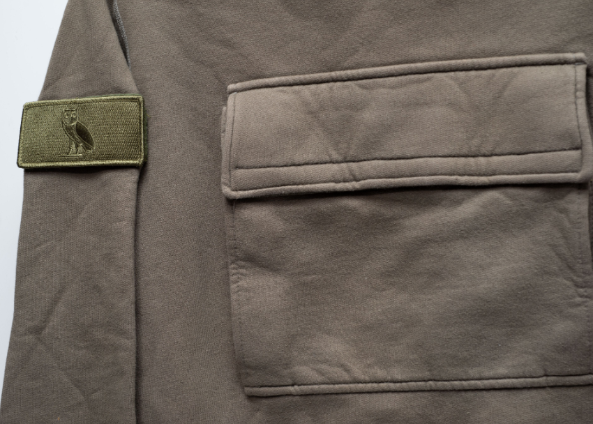 RARE OVO Tactical Cargo Hoodie -Olive Brown -Size Medium - photo 2