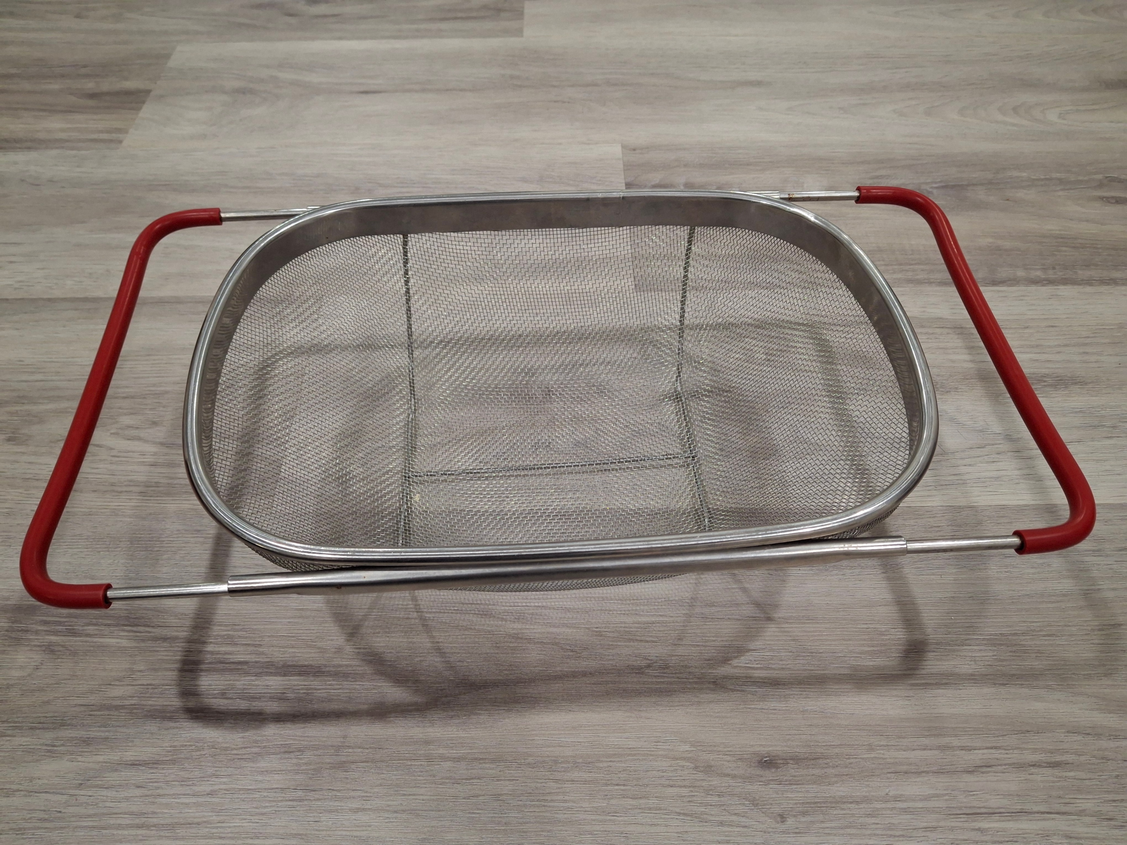 Over-the-Sink Strainer Colander — Stainless Steel Fine Mesh