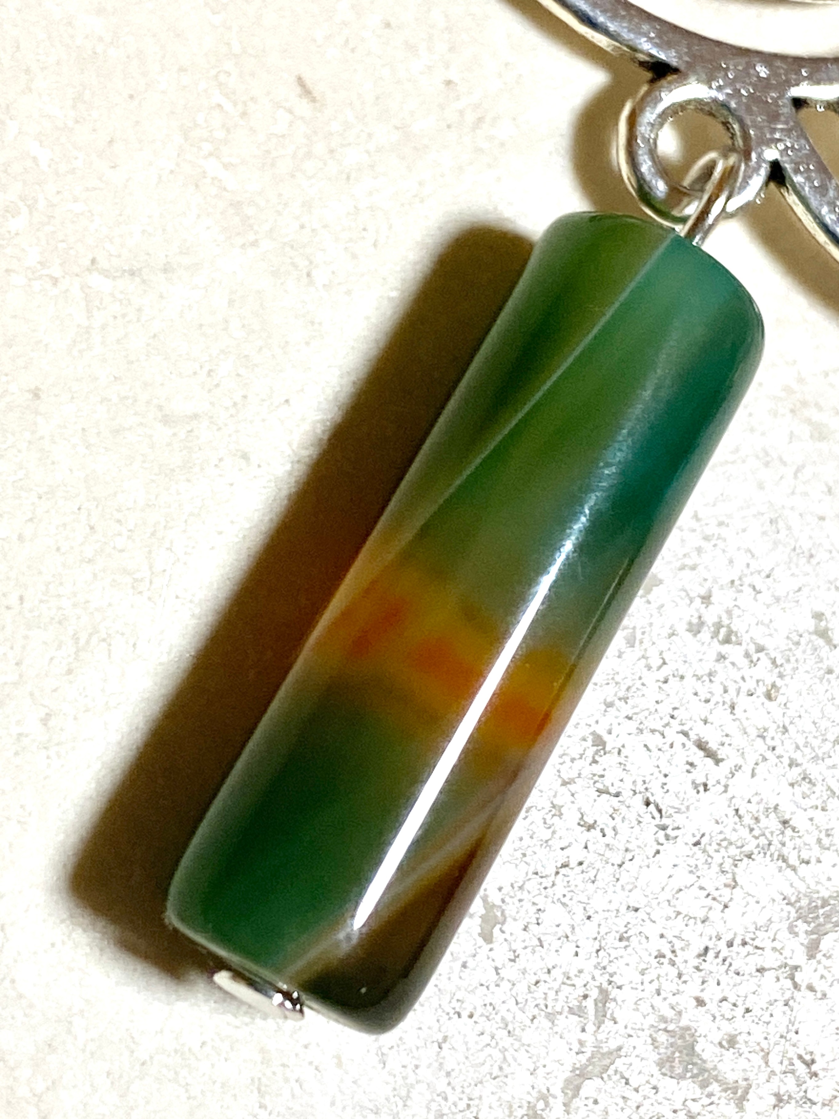 Multi-colored Dyed Agate Triqueta Earrings, Sterling Silver Hook - photo 4