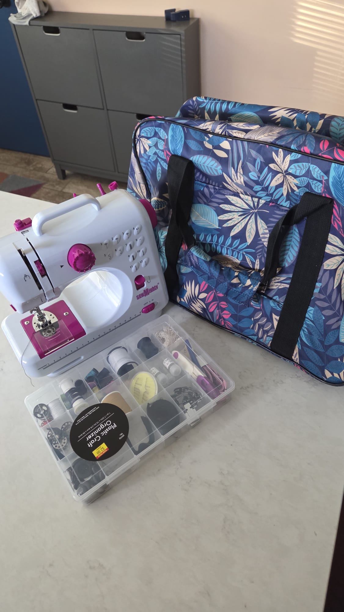Sew Mighty Sewing Machine with Organizer and Case