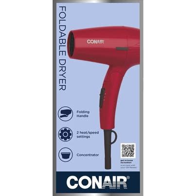 Hair Dryer Concentrator 2 Heat/Speed Settings Folding Handle