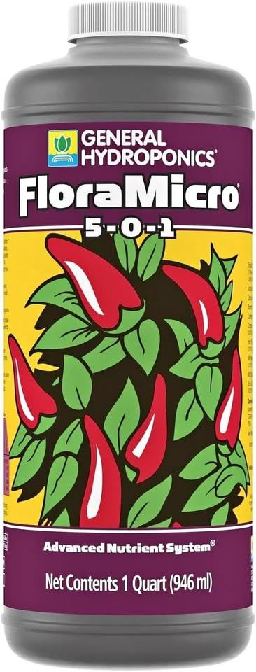 General Hydroponics 718120 FloraMicro, 1 Quart Vegetable