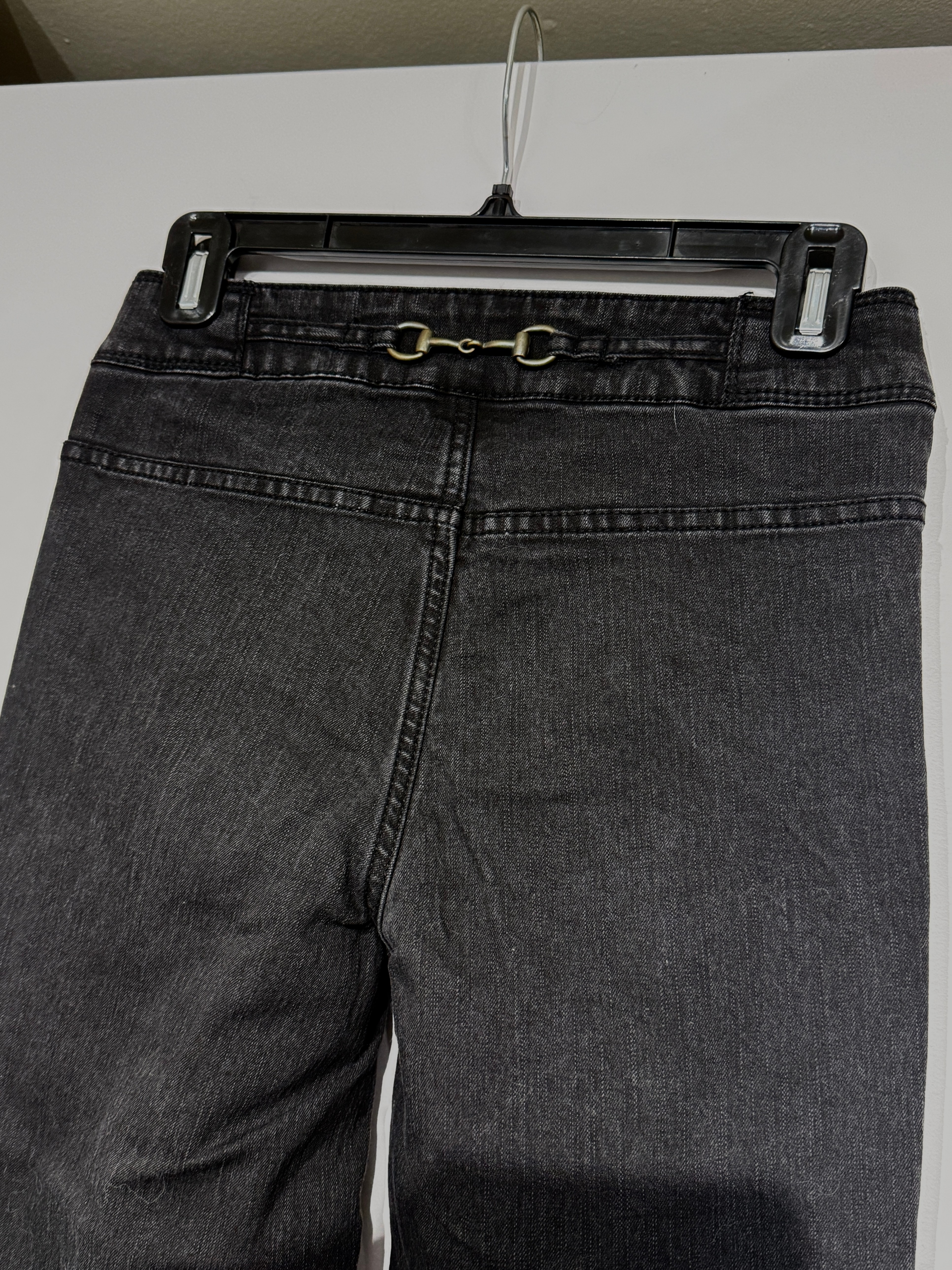 Le Chateau Washed Black Flare Jeans Size 26 Horsebit Accent NWOT - photo 5