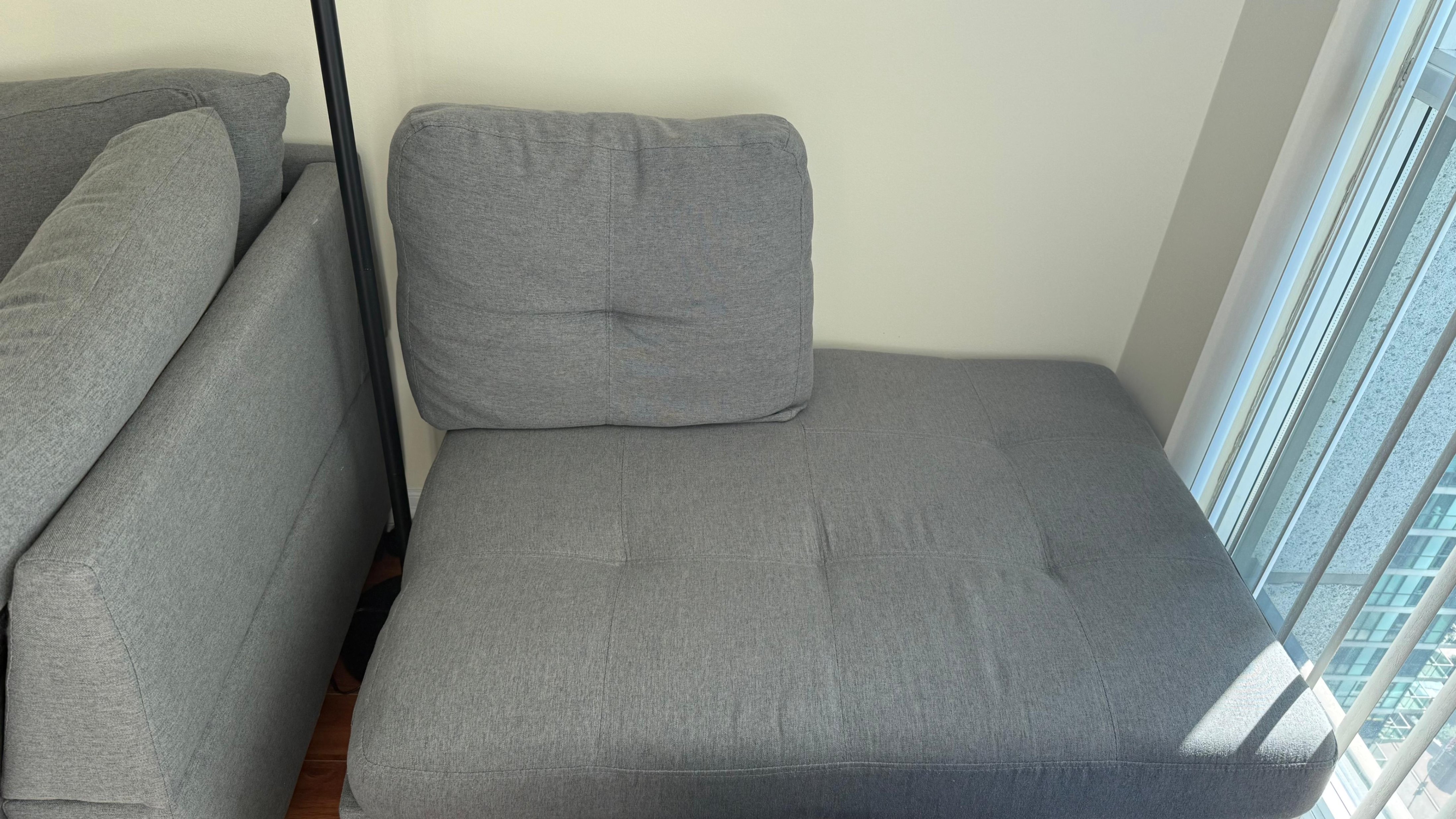 Grey Sectional Sofa with Matching Storage Ottoman - photo 4