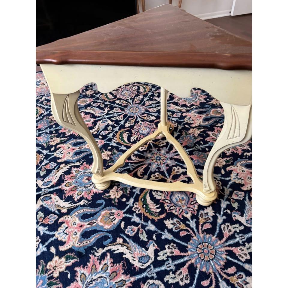 Pair French Provincial Triangular End Tables Set of 2 - photo 4