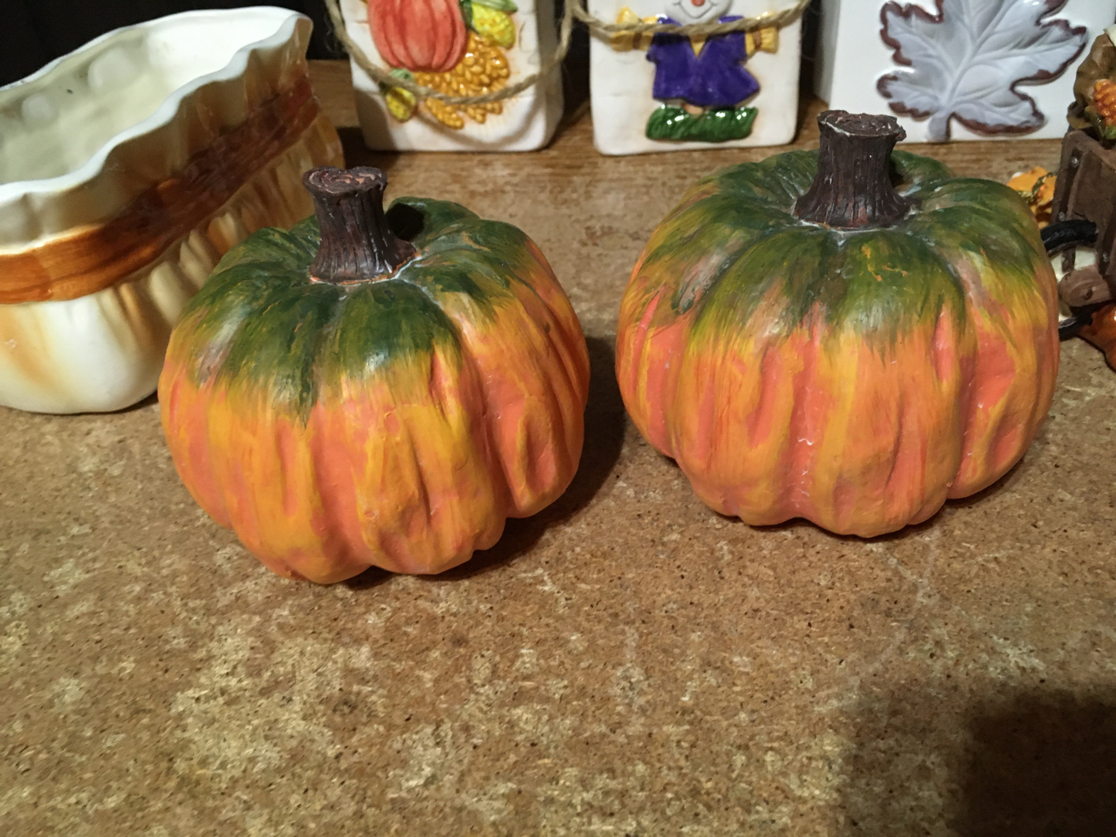 THANKSGIVING CERAMIC DECORATION LOT FIGURINES SCARECROW PUMPKIN - photo 4