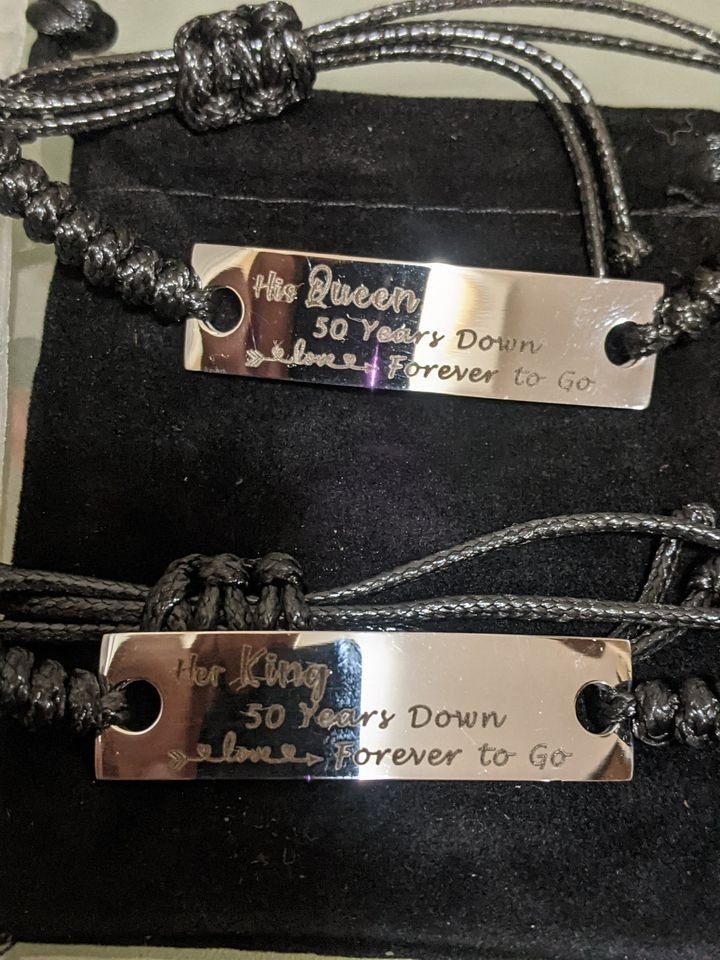 bracelets for 50 year anniversary, king and queen 50 year