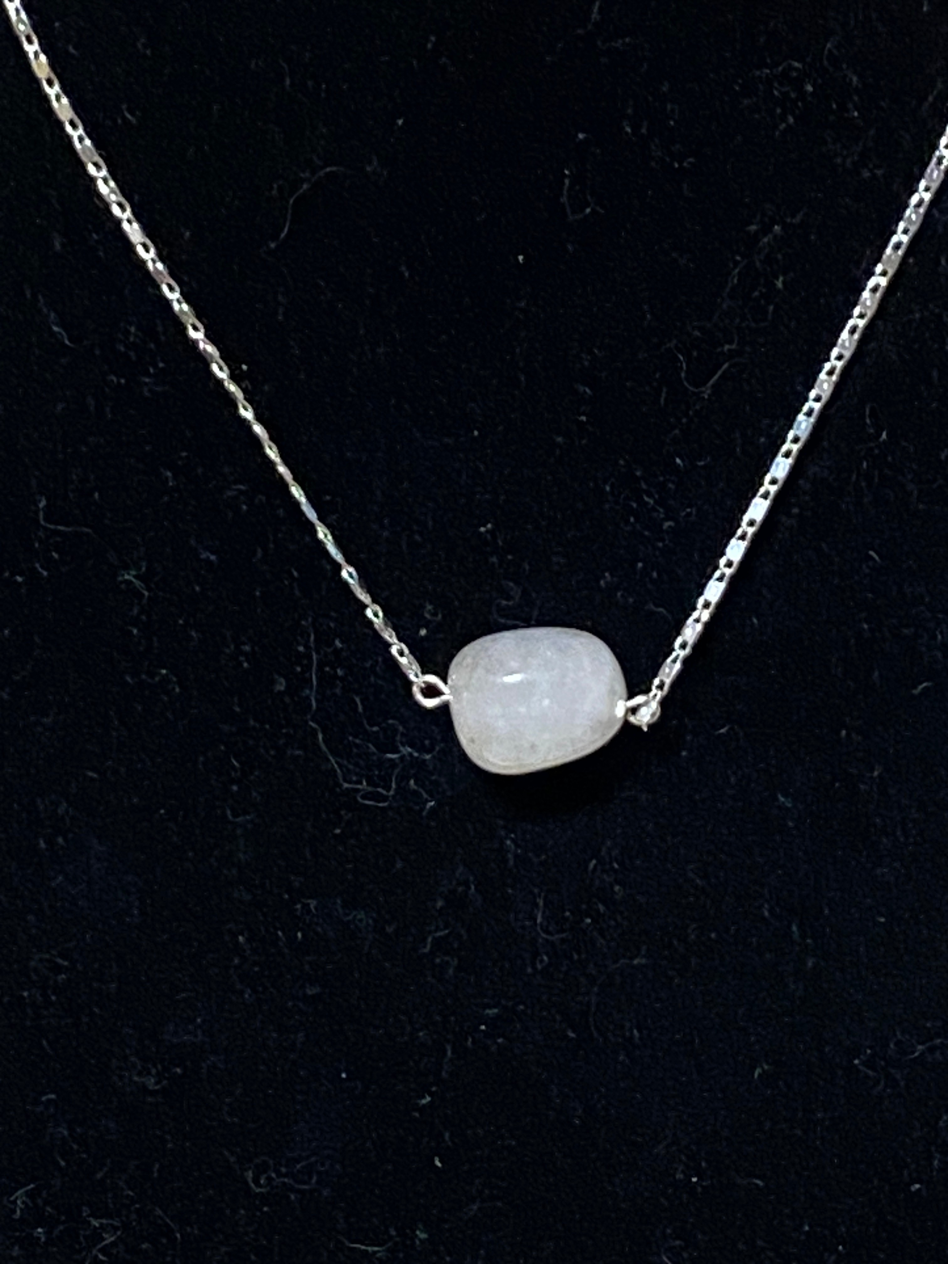 Natural Rose Quartz Short Necklace, Stainless Chain - photo 3