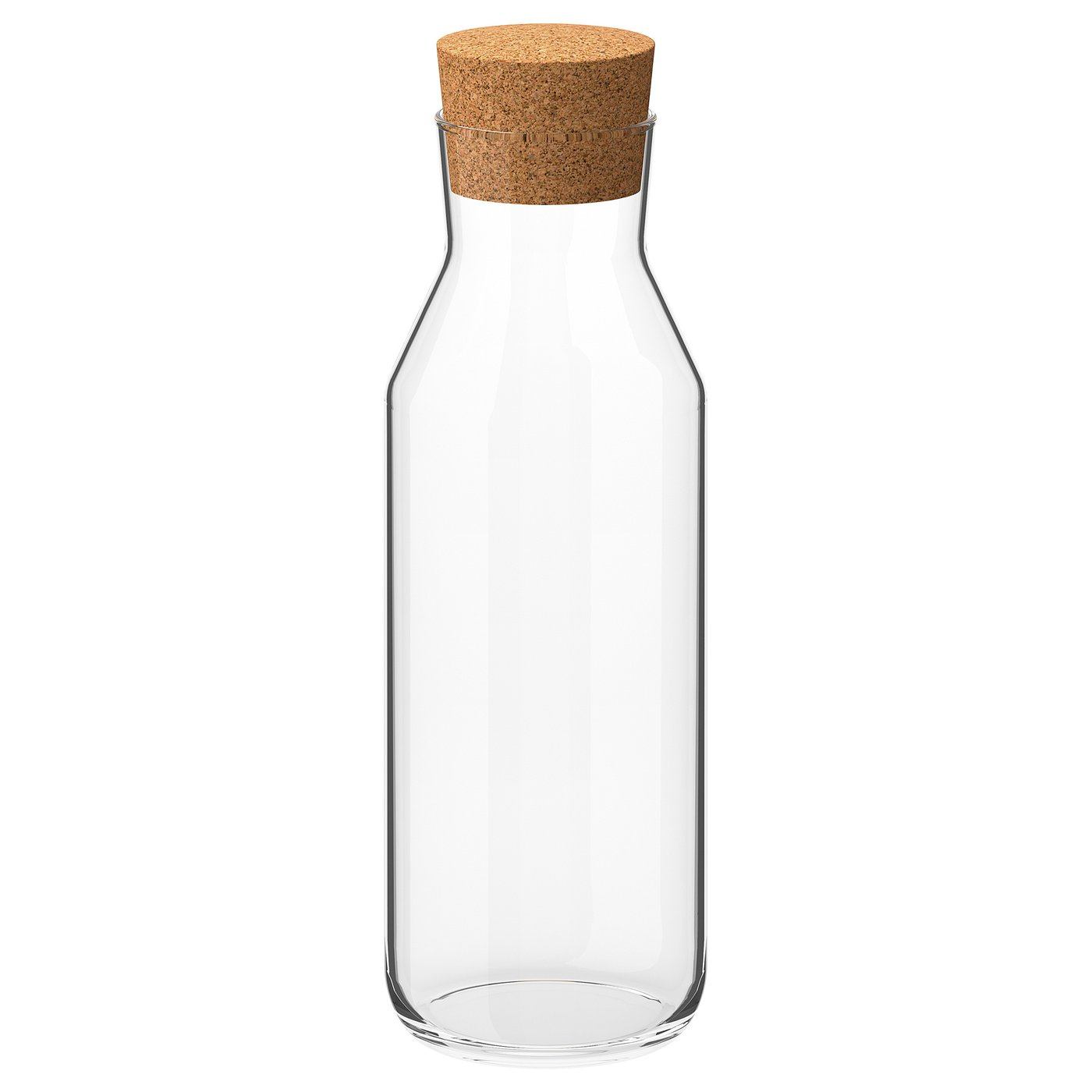 Set of 2 Clear Glass Bottles Ikea Carafes with Cork Stoppers - photo 4