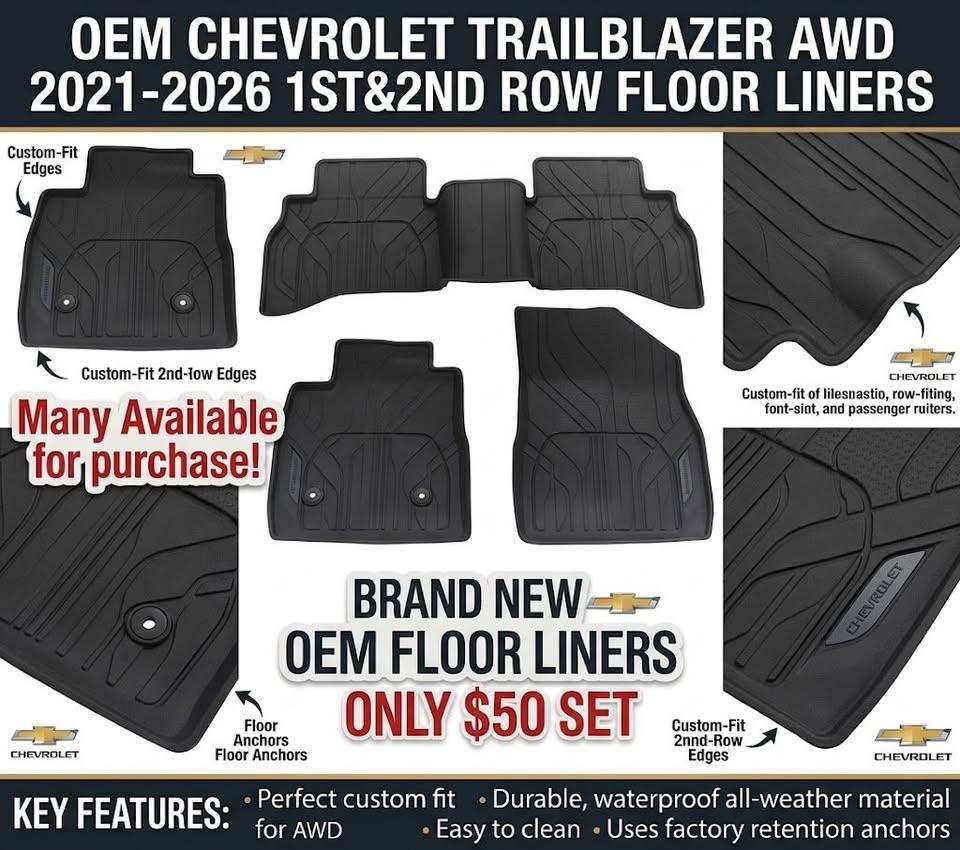 OEM CHEVROLET TRAILBLAZER AWD 2021-2026 1ST2ND ROW FLOOR LINERS