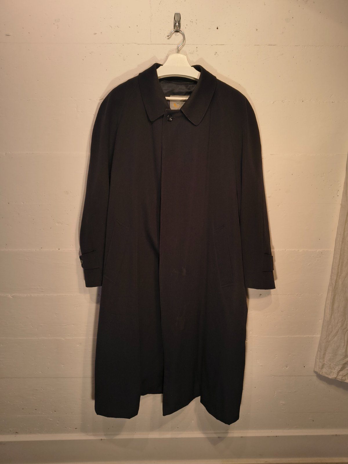 Vintage Aquascutum Wool Overcoat Men's M Navy Made Canada