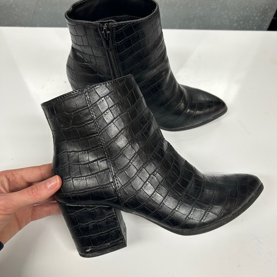George Black Croc Ankle Boots – US 6, Like New