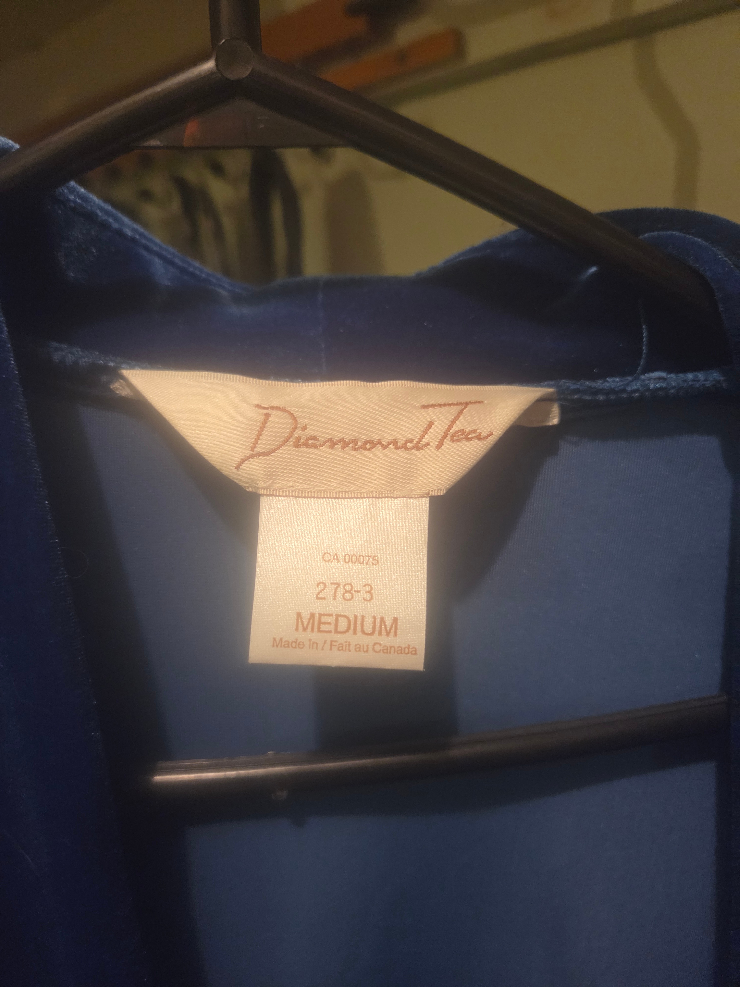 Vintage Diamond Tea Royal Blue Velvet Robe / Hostess Gown Sz M - photo 2