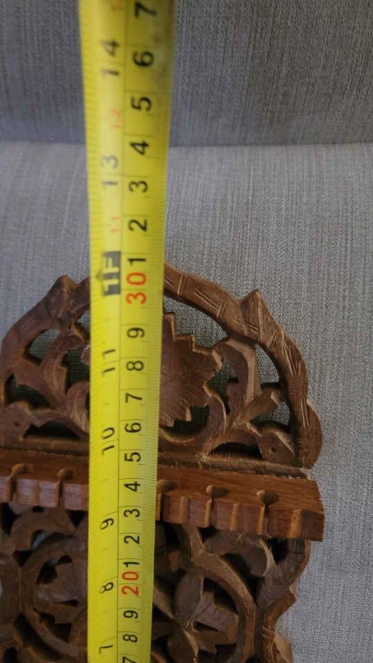 Hand carved wooden spoon holder India, holds 12 - photo 5