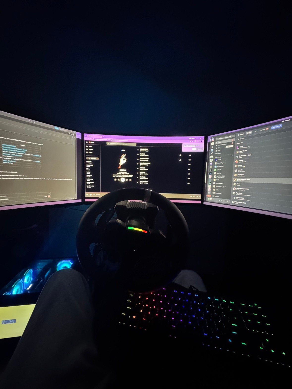 Sim Racing + Gaming Setup - 7800X3D, RX 9060 XT, Triple 180Hz - photo 3